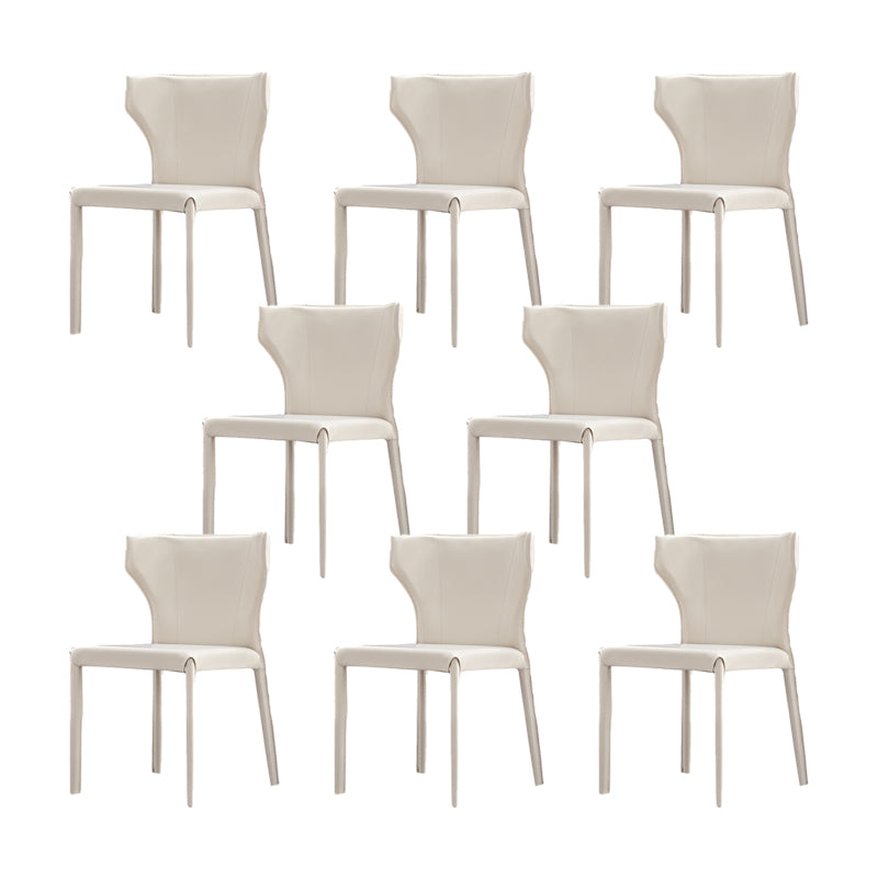 Nordic Style Side Chair Faux Leather Wingback Chair for Dining Room