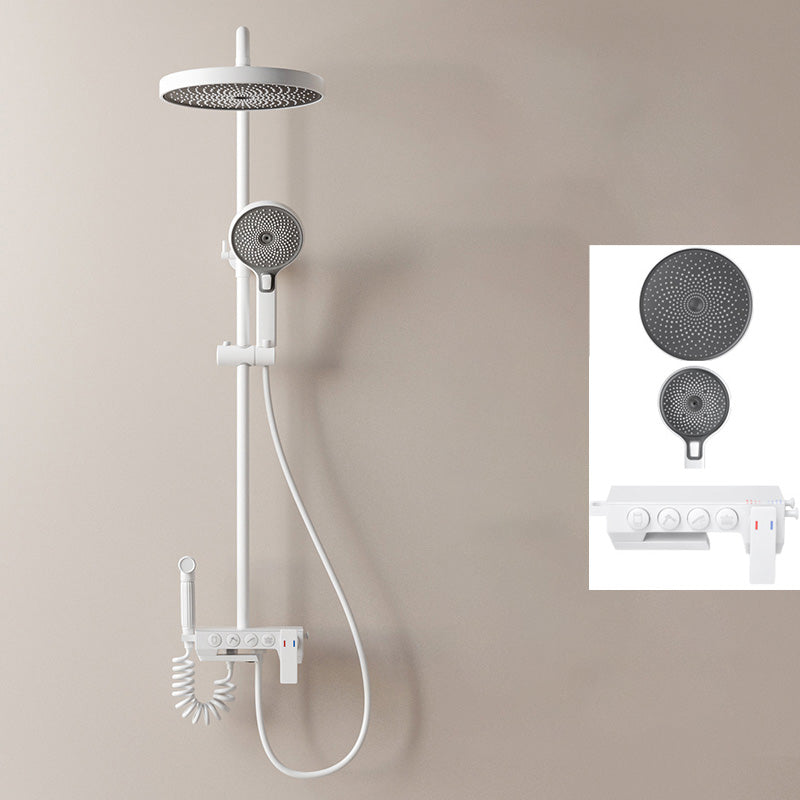 Modern Shower Set Dual Shower Head Slide Bar Included Shower Head Combo