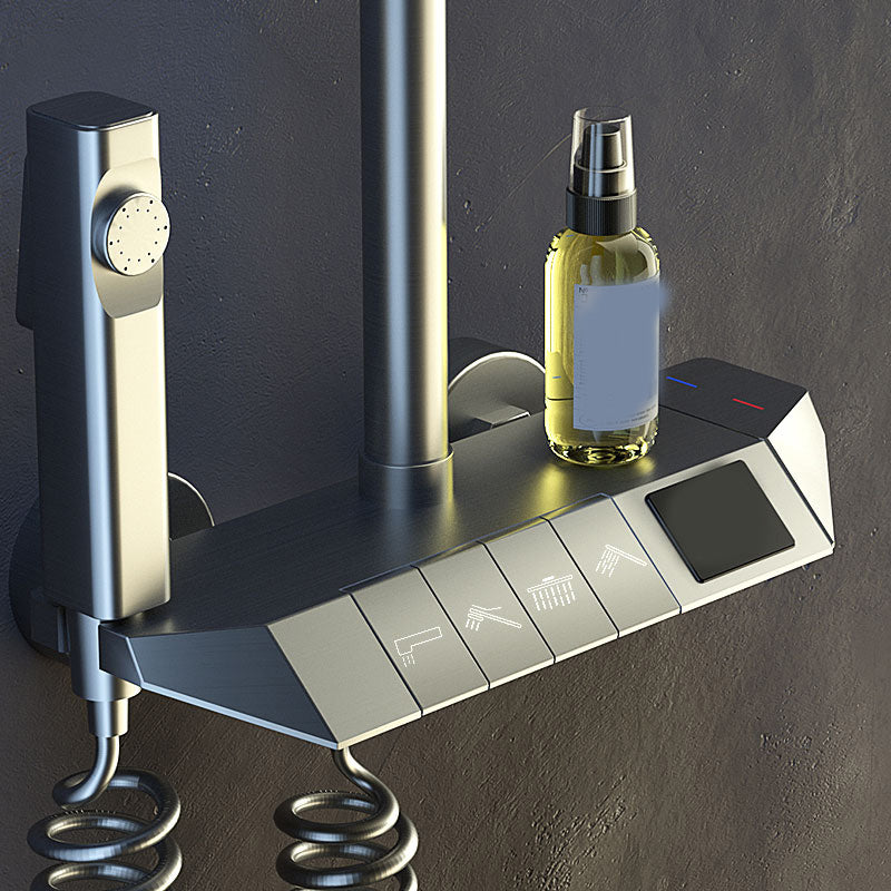 Modern Dual Shower Head Adjustable Spray Pattern Wall Mounted Shower System