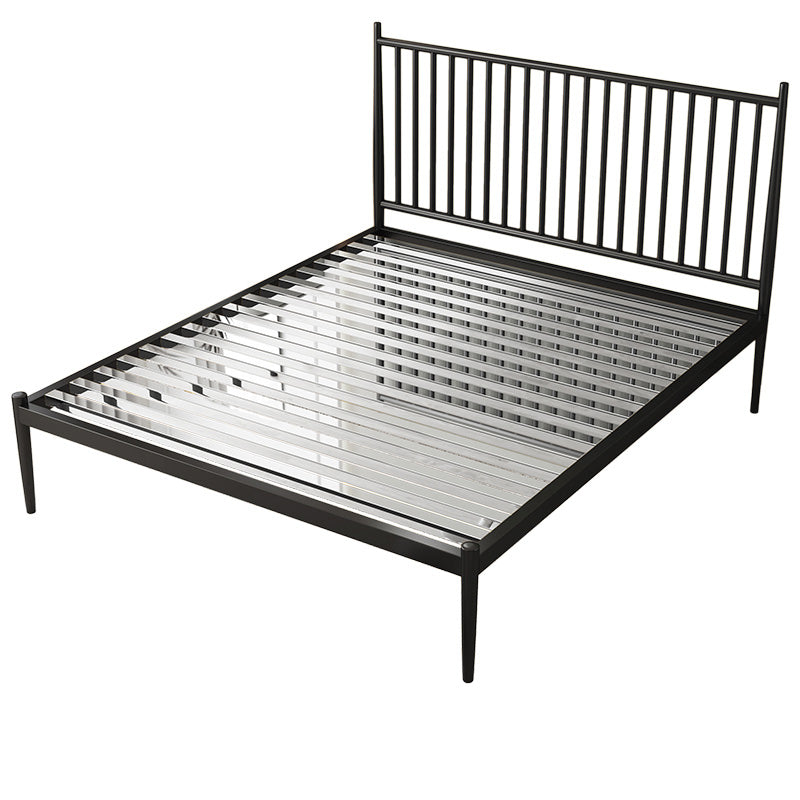 Contemporary Finish Metallic Open-Frame Bed Glam Wire-Grid Iron Bed Frame with Headboard
