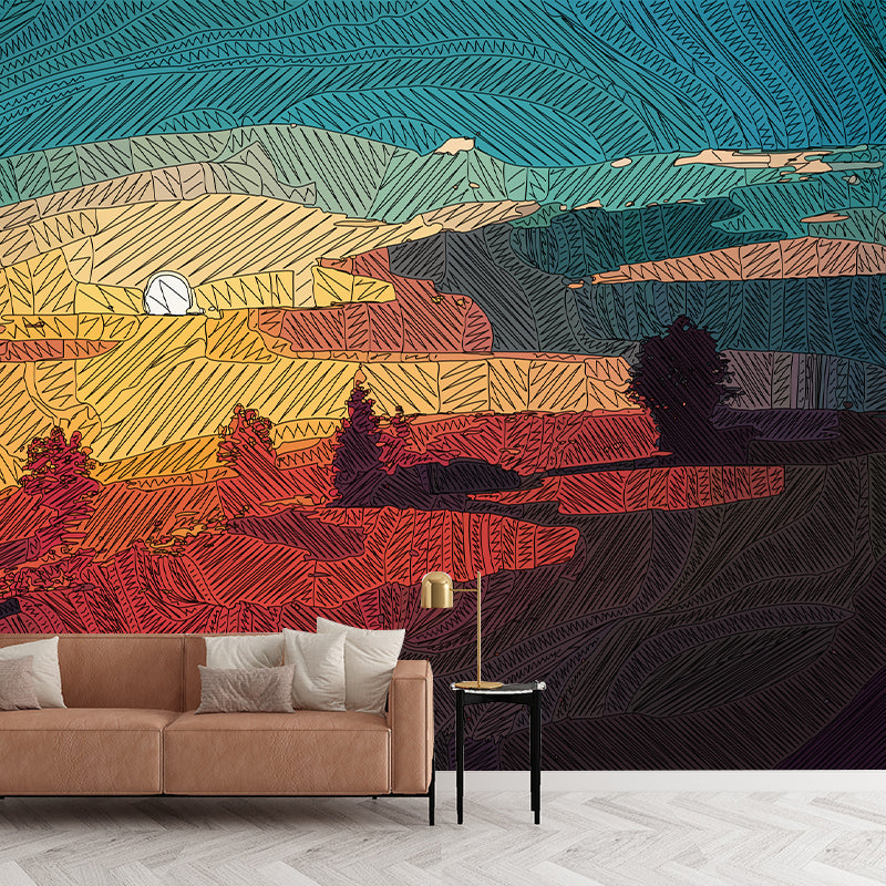 Mural Wallpaper Abstract Illustration Environment Friendly Bedroom Wall Mural