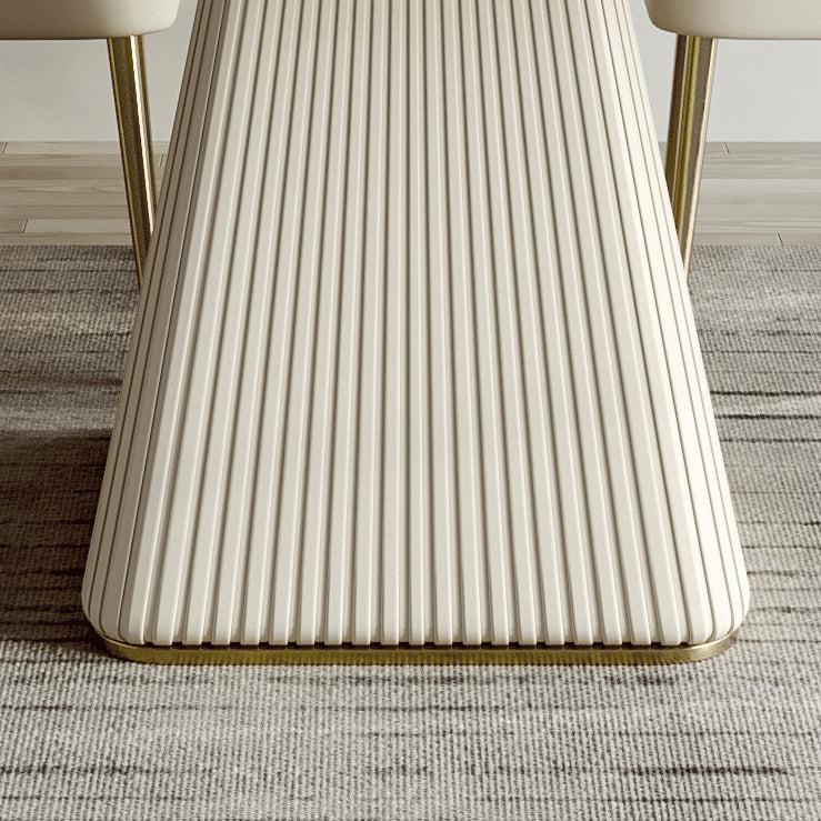 White Dinette Set with Leather Chairs 1/4/5 Pcs Modern Rectangle Dining Table Set