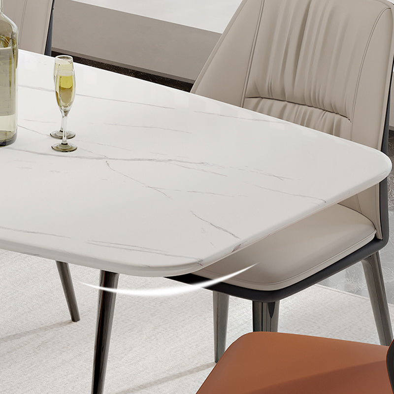 Rectangle Pedestal Dinner Room Kitchen Table Modern Dining Site Table