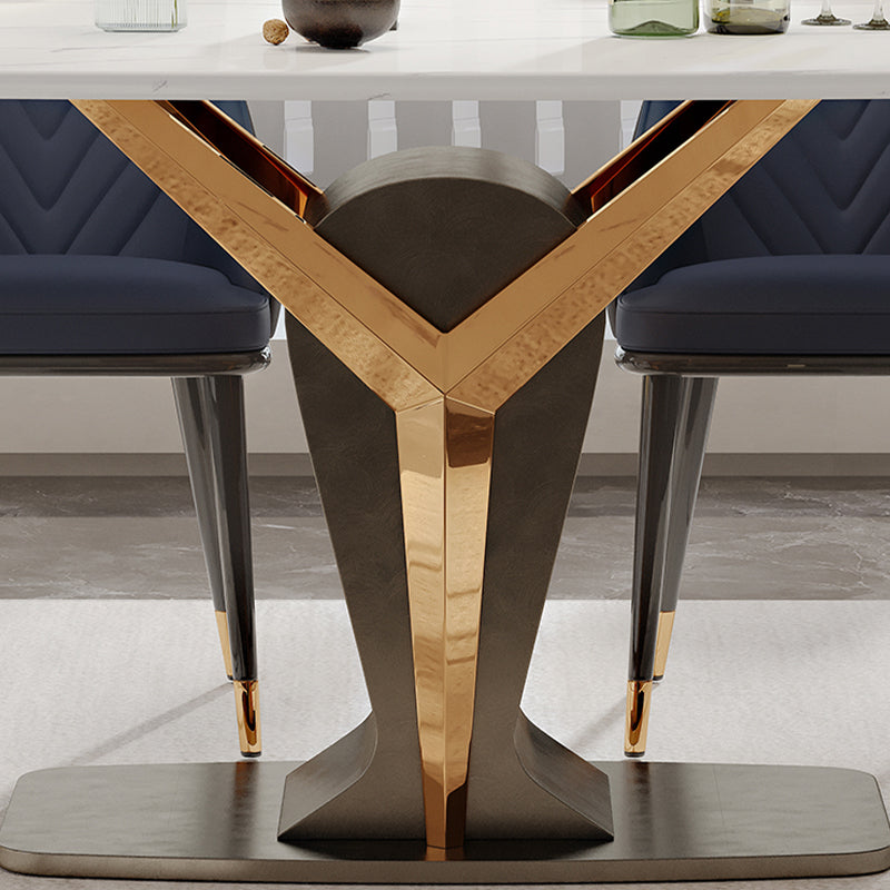 Rectangle Pedestal Dinner Room Kitchen Table Modern Dining Site Table