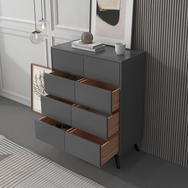 Contemporary Double Dresser Rubber Wood Horizontal Storage Chest Dresser for Bedroom