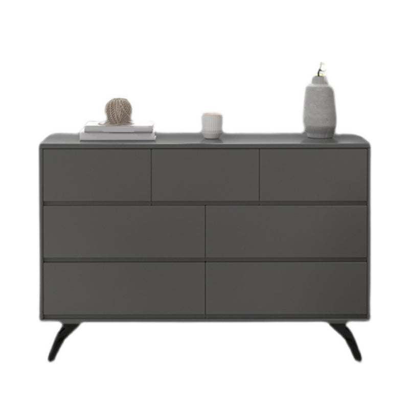 Contemporary Double Dresser Rubber Wood Horizontal Storage Chest Dresser for Bedroom