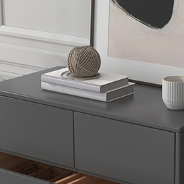 Contemporary Double Dresser Rubber Wood Horizontal Storage Chest Dresser for Bedroom