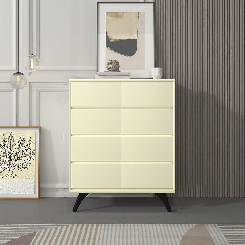 Contemporary Double Dresser Rubber Wood Horizontal Storage Chest Dresser for Bedroom
