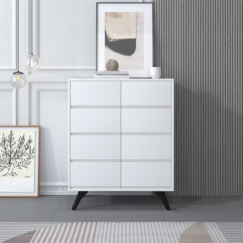 Contemporary Double Dresser Rubber Wood Horizontal Storage Chest Dresser for Bedroom