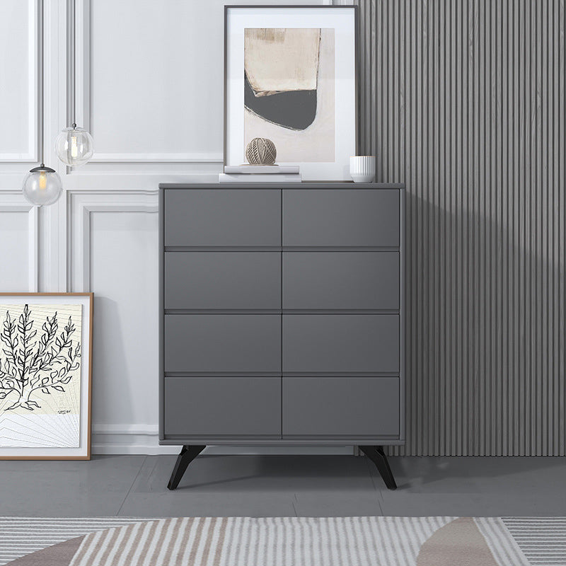 Contemporary Double Dresser Rubber Wood Horizontal Storage Chest Dresser for Bedroom