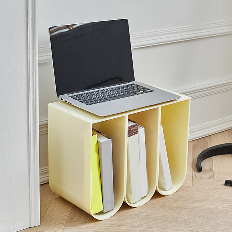 Contemporary Antique Finish Shelf Bookcase Geometric Bookshelf