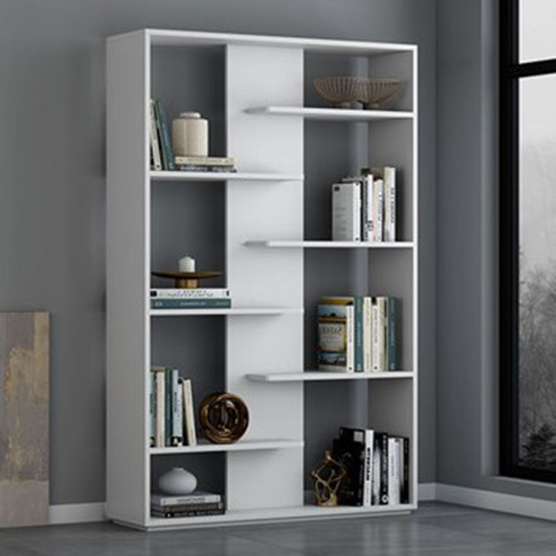 Contemporary Open Back Standard Bookshelf Wood Bookcase with Shelves
