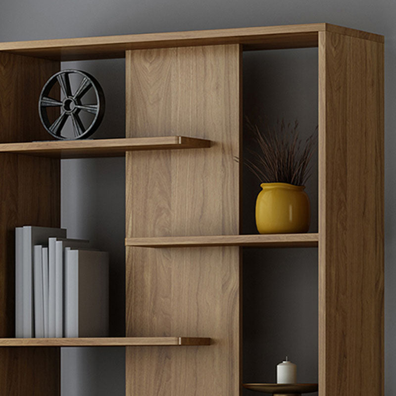 Contemporary Open Back Standard Bookshelf Wood Bookcase with Shelves