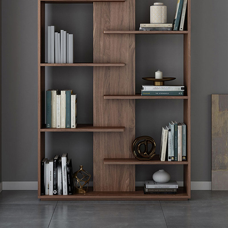Contemporary Open Back Standard Bookshelf Wood Bookcase with Shelves