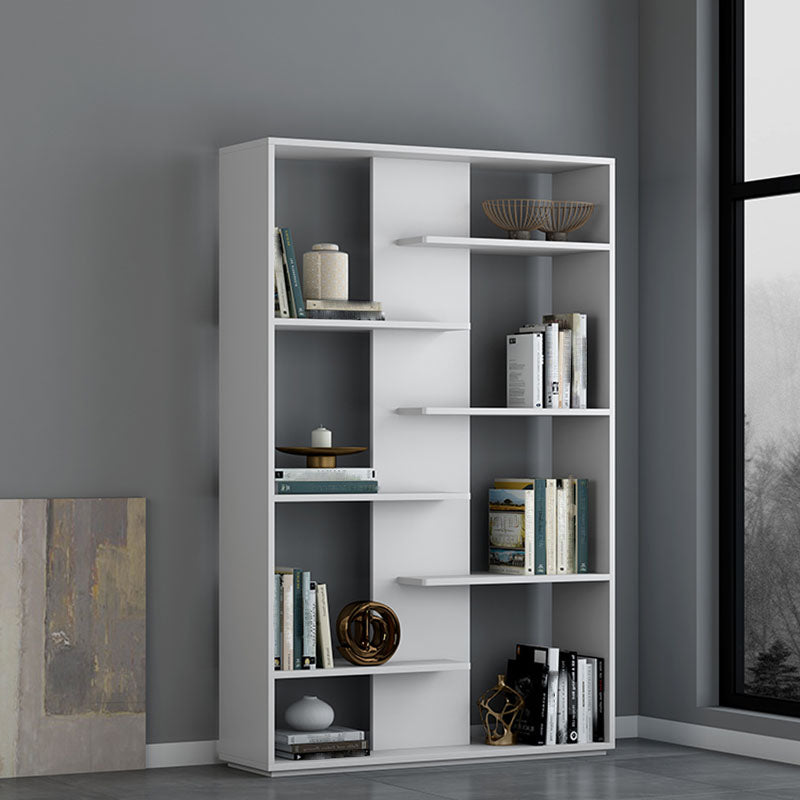 Contemporary Open Back Standard Bookshelf Wood Bookcase with Shelves