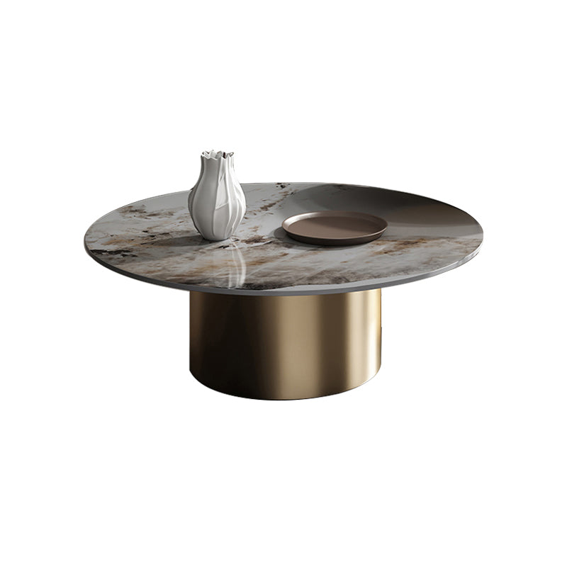 Slate Coffee Table Round Nesting Coffee Table Set with Pedestal Legs