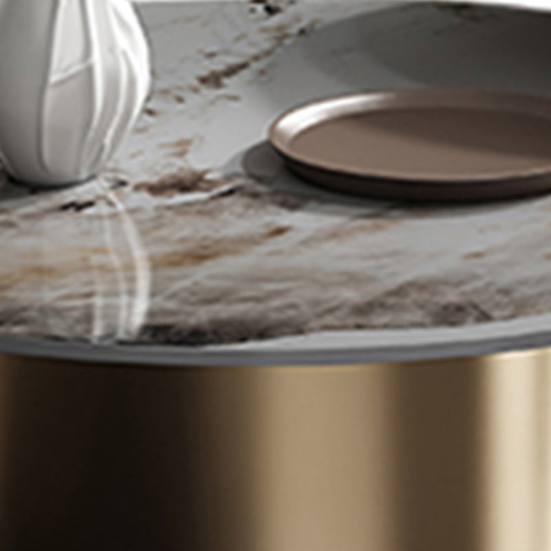 Slate Coffee Table Round Nesting Coffee Table Set with Pedestal Legs