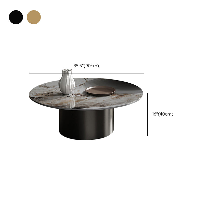 Slate Coffee Table Round Nesting Coffee Table Set with Pedestal Legs