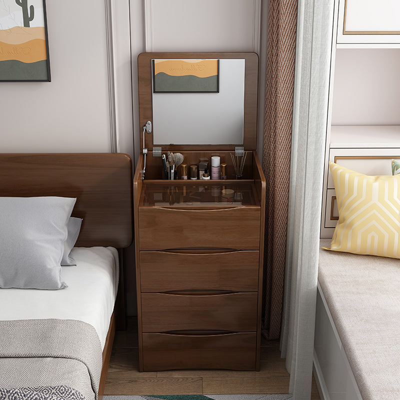 Contemporary 3 Drawer & Jewelry Vanity Desk Wood Makeup Vanity Desk
