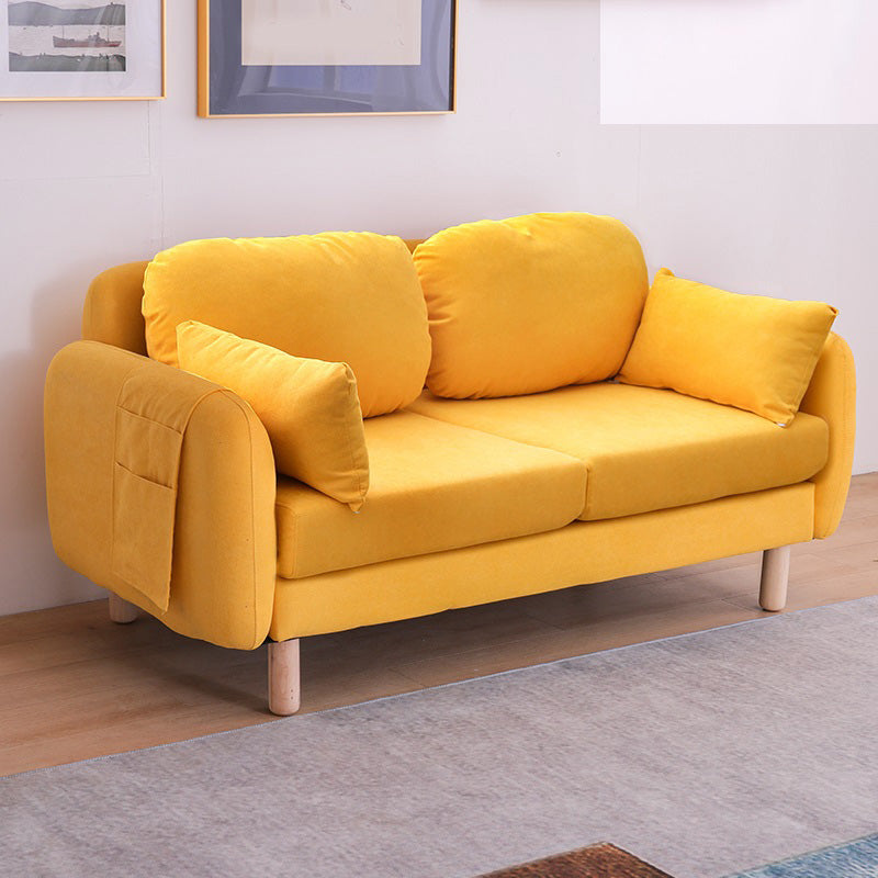 26" Wide Contemporary Sofa Fabric Pillows Stationary Seating with Storage