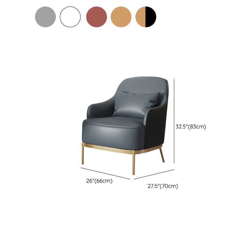 Transitional Sewn Pillow Back 4 Legs Chair Upholstered Recessed Arms Chair
