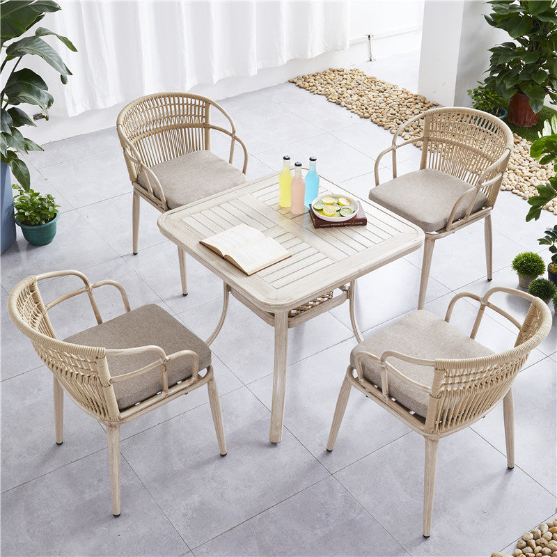 Tropical with Arm Outdoor Chair Upholstered Patio Dining Armchair
