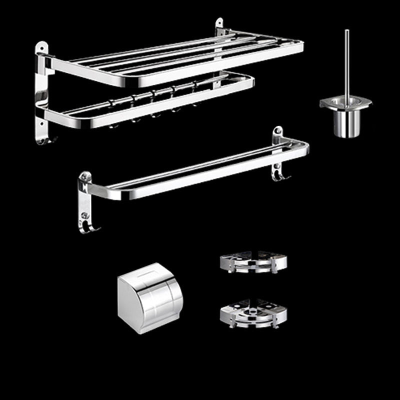Modern Bathroom Hardware Set Silver Metal Bathroom Accessory