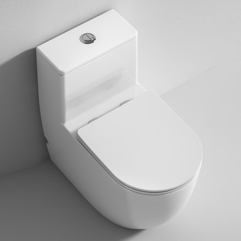 Modern White Floor Mounted Toilet Slow Close Seat Included Toilet Bowl for Bathroom