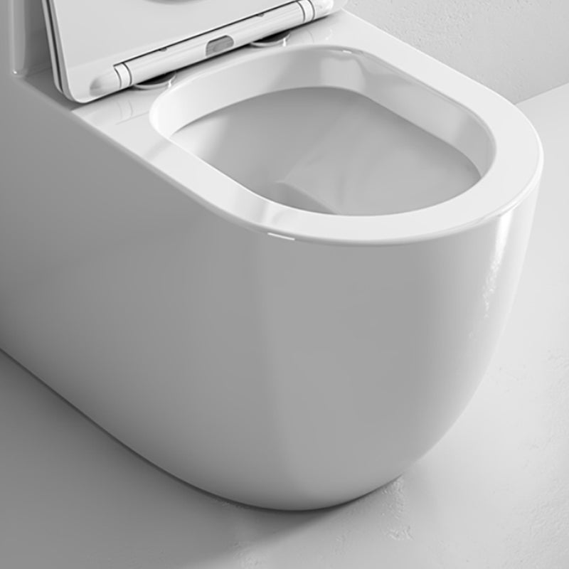 Modern White Floor Mounted Toilet Slow Close Seat Included Toilet Bowl for Bathroom