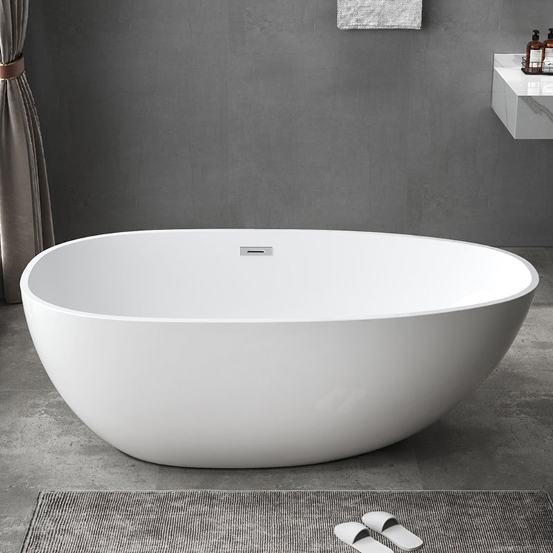 Antique Finish Stand Alone Bathtub Oval Soaking Modern Bath Tub