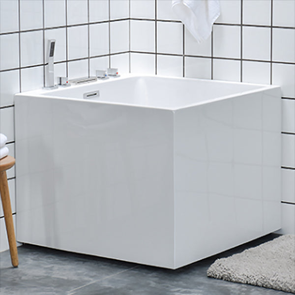 Back to Wall Rectangular Bath Antique Finish Soaking Modern Bath Tub