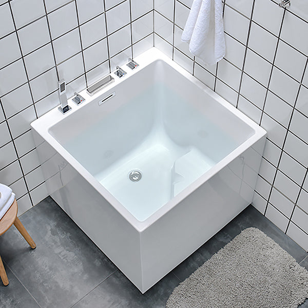 Back to Wall Rectangular Bath Antique Finish Soaking Modern Bath Tub