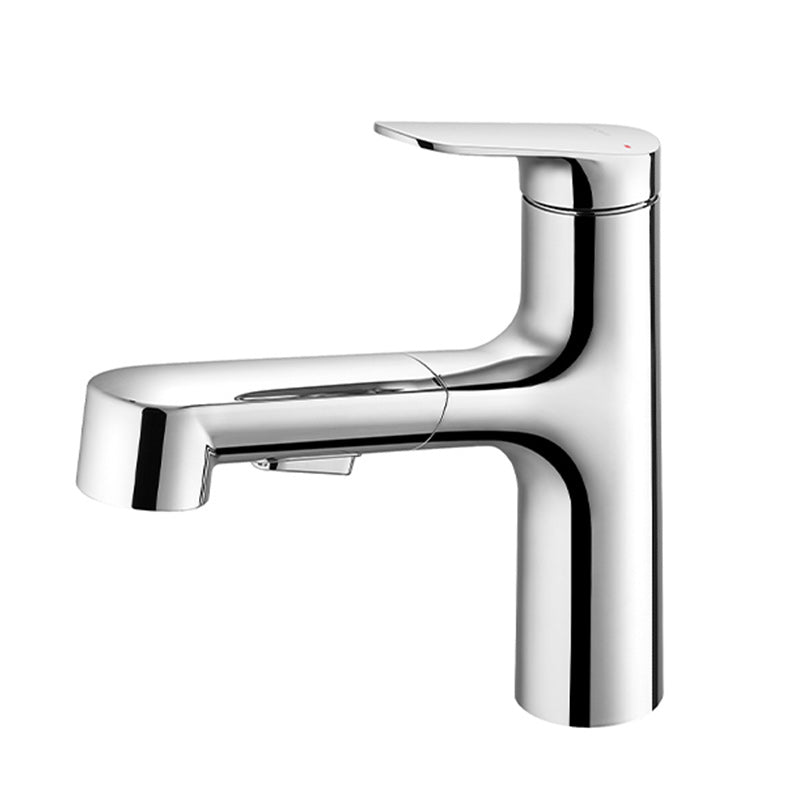 Lever Handles Sink Faucet Single Hole Chrome Brass Bathroom Sink Faucet