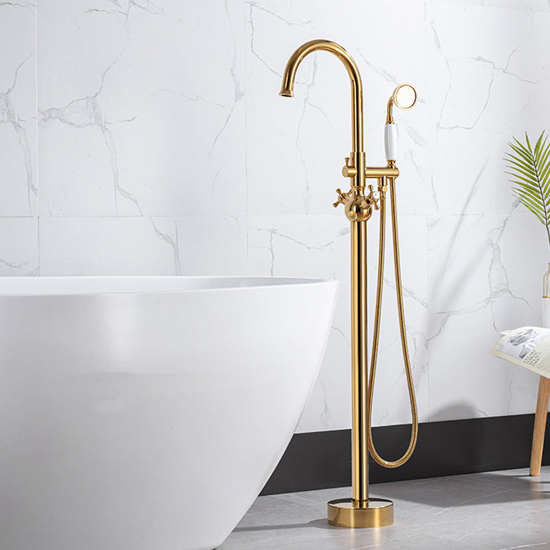 Traditional Style Freestanding Faucet Copper Floor Mount Freestanding Faucet