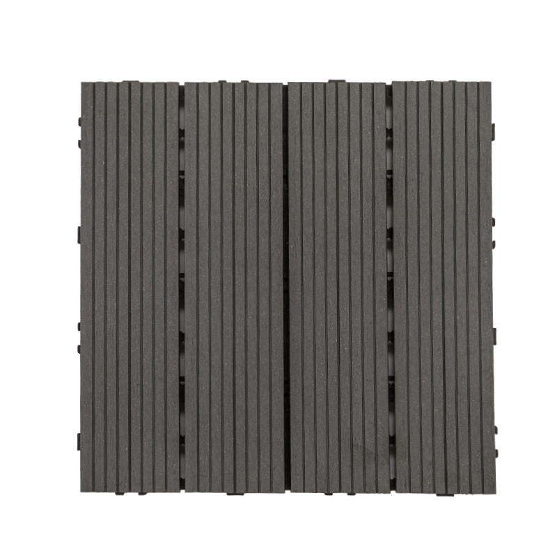 Tradition Rectangle Wood Tile Wire Brushed Brown Engineered Wood for Patio Garden