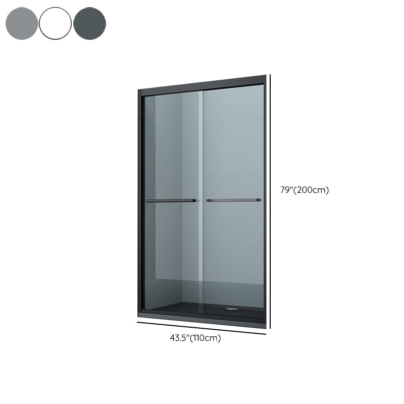 Transparent Double Shower Bath Door Metal Framed Glass Shower Door