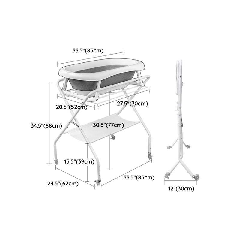 Portable Changing Table White Baby Changing Table with Shelf