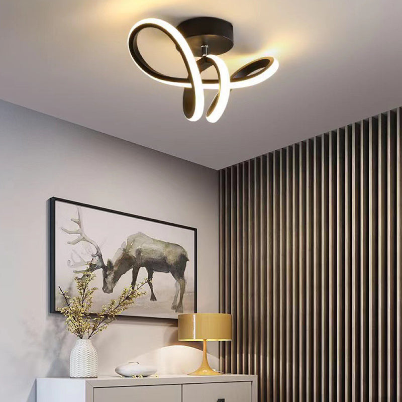 Geometric Semi Flush Light Modern Metal Semi Flush Mount Light Fixture