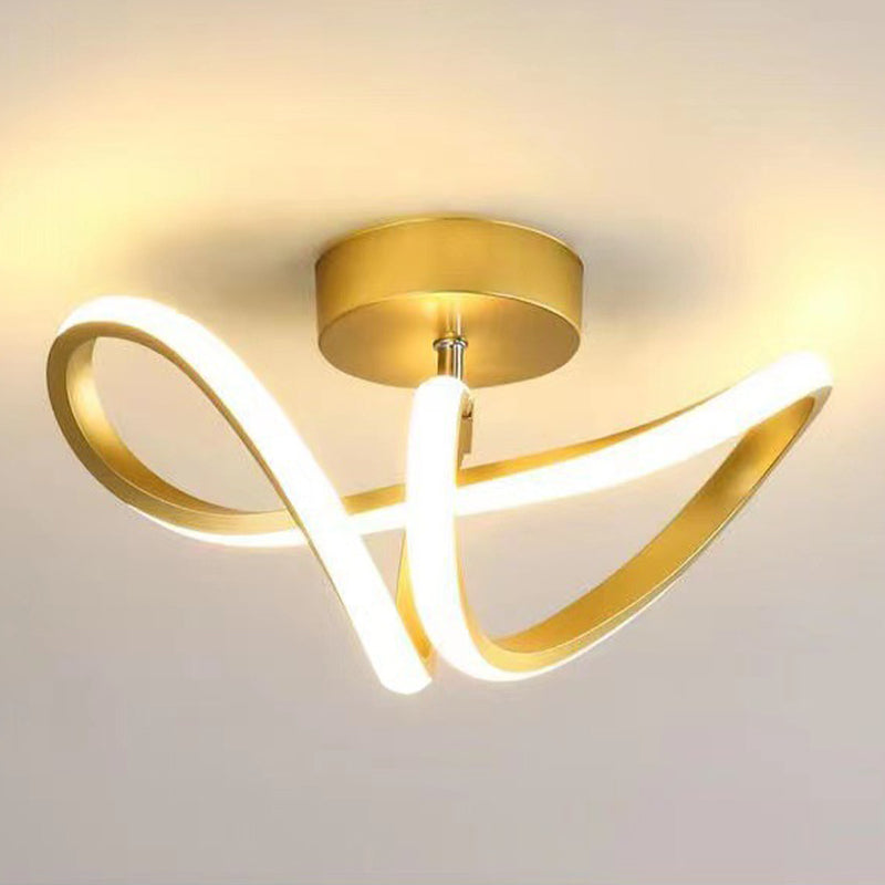 Geometric Semi Flush Light Modern Metal Semi Flush Mount Light Fixture