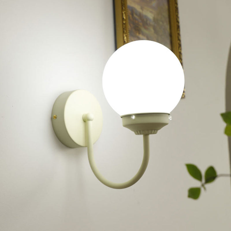 Household Wall Light Fixture Metallic Wall Light Sconce with Glass Shade for Bedroom