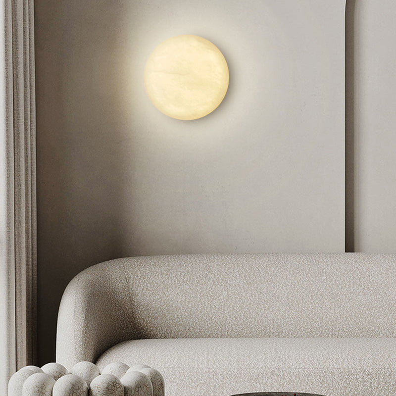 Resin LED Wall Lighting Contemporary Round Wall Sconce in White
