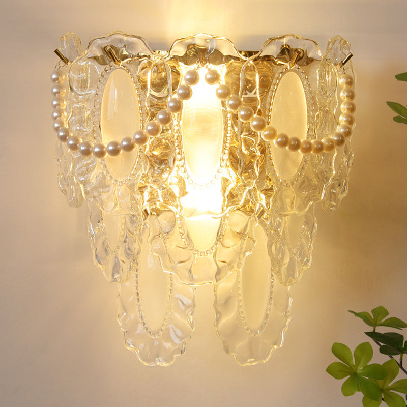 Nordic Wall Light Fixture Creative Wall Light Sconce with Glass Shade for Bedroom