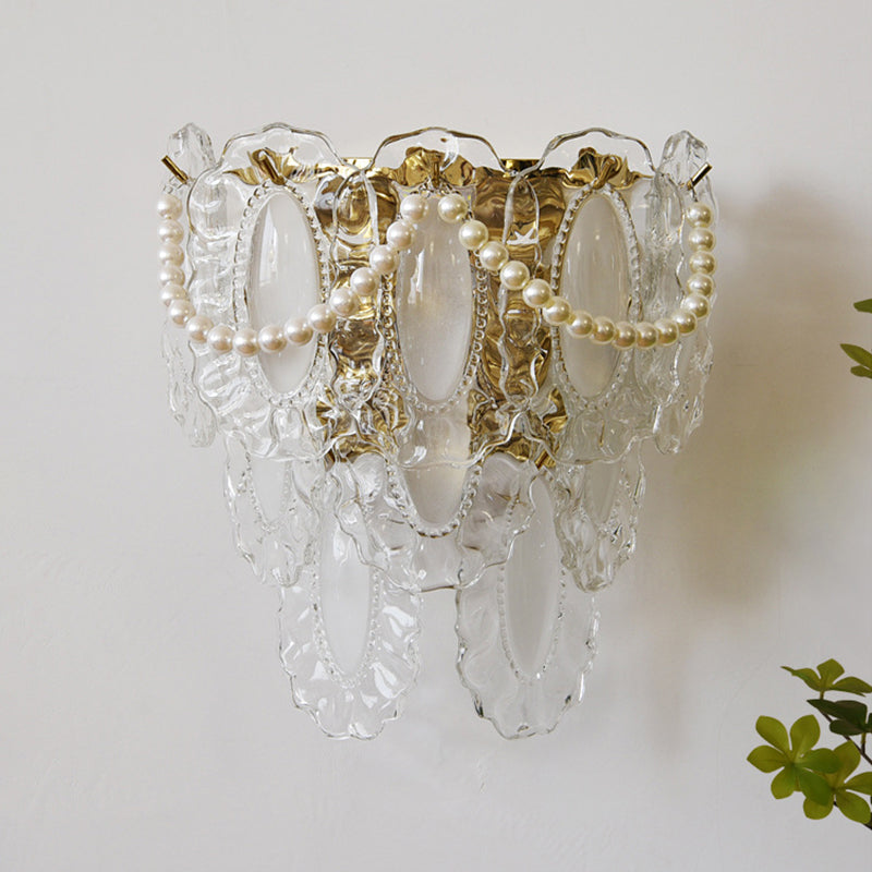 Nordic Wall Light Fixture Creative Wall Light Sconce with Glass Shade for Bedroom