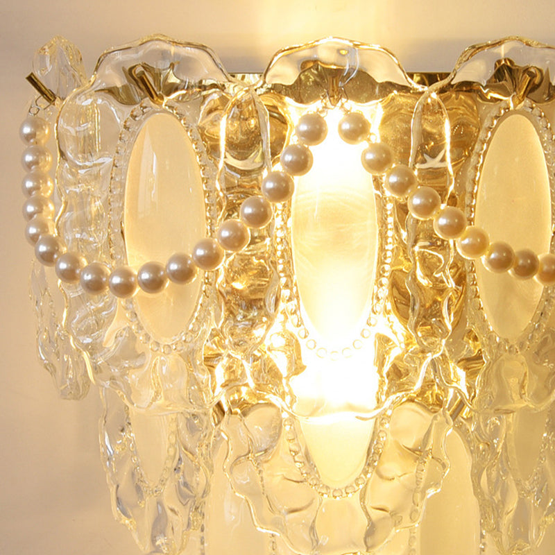 Nordic Wall Light Fixture Creative Wall Light Sconce with Glass Shade for Bedroom