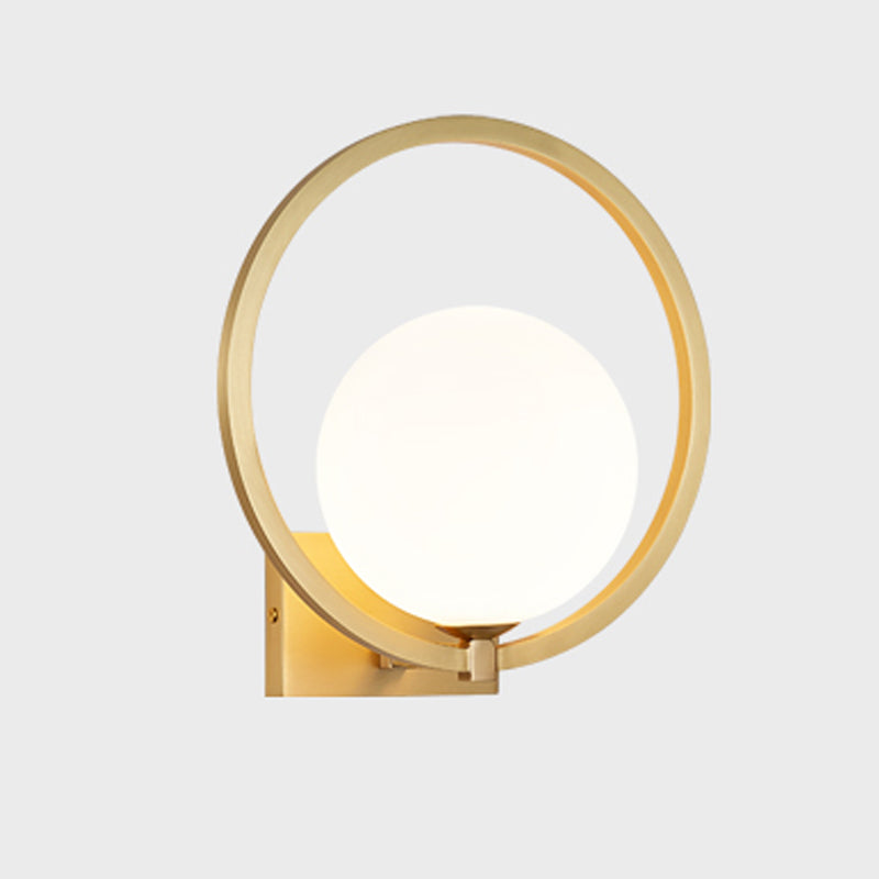 Modern Wall Lamp Minimalist Wall Vanity Lights with Glass Shade for Washroom