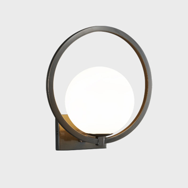 Modern Wall Lamp Minimalist Wall Vanity Lights with Glass Shade for Washroom