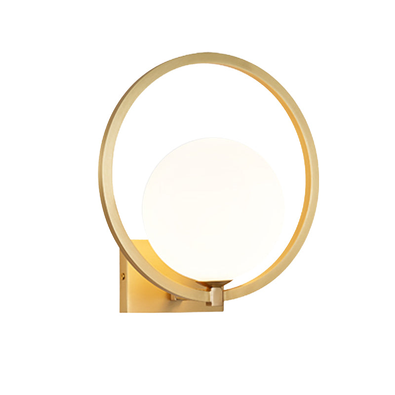 Modern Wall Lamp Minimalist Wall Vanity Lights with Glass Shade for Washroom