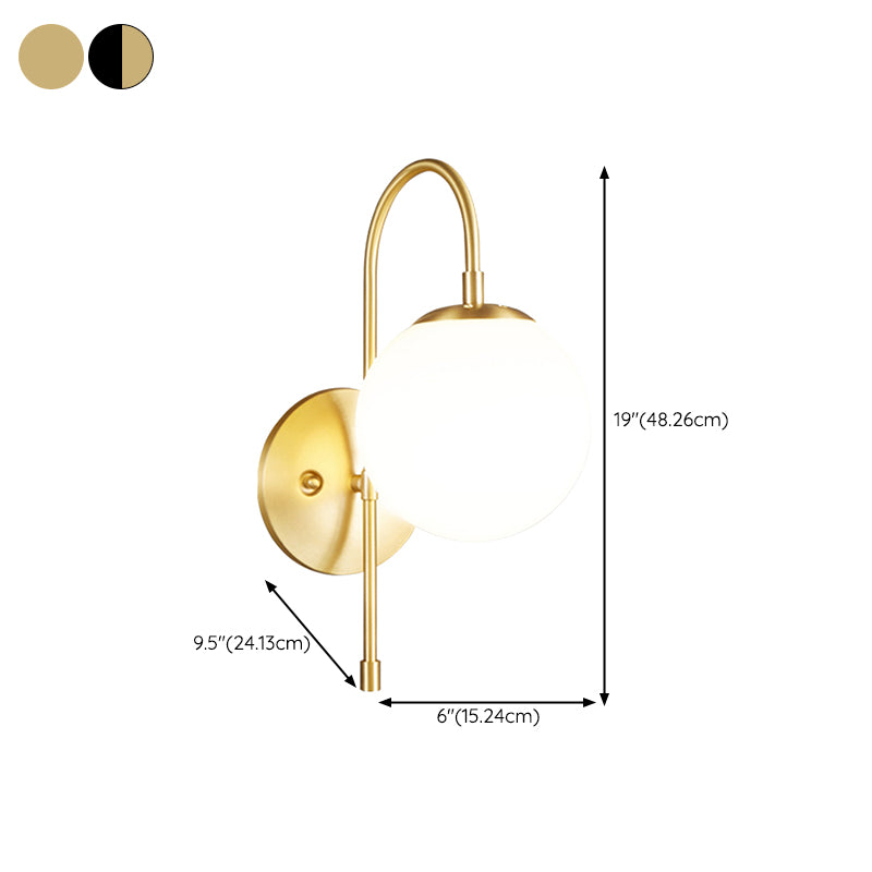 Modern Wall Lamp Minimalist Wall Vanity Lights with Glass Shade for Washroom