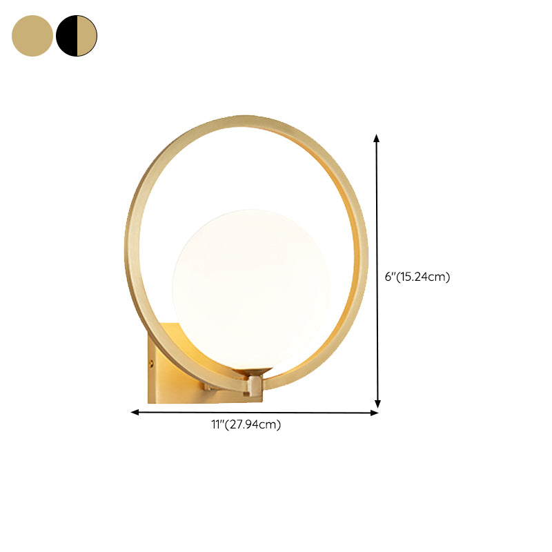 Modern Wall Lamp Minimalist Wall Vanity Lights with Glass Shade for Washroom