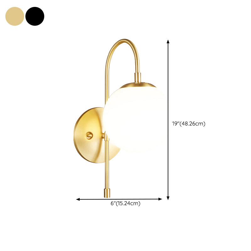 Modern 1 Light Wall Lamp Glass Wall Vanity Lights for Powder Room
